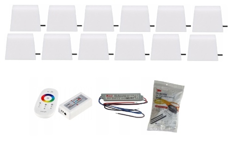 Zestaw 12x ŚWIECĄCA KOSTKA BRUKOWA LED Piccola RGB