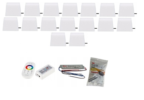 Zestaw 16x ŚWIECĄCA KOSTKA BRUKOWA LED Piccola RGB