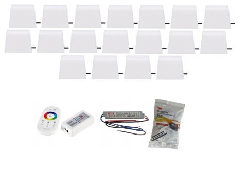 Zestaw 18x ŚWIECĄCA KOSTKA BRUKOWA LED Piccola RGB