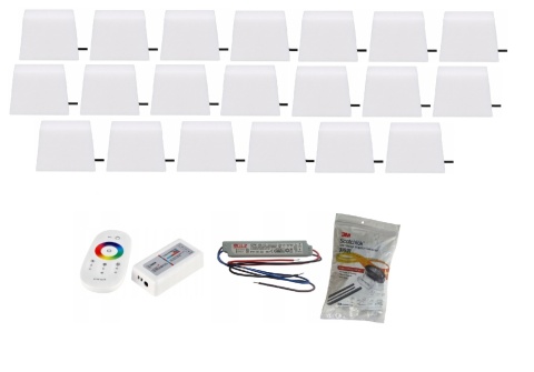 Zestaw 20x ŚWIECĄCA KOSTKA BRUKOWA LED Piccola RGB